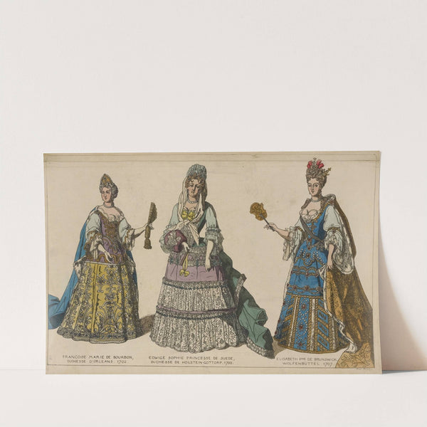 Francoise Marie de Bourbon, duchesse d'Orleans. 1702. Edwige Sophie princesse de Suede, duchesse de Holstein-Gottorp. 1700 by Raphaël Jacquemin