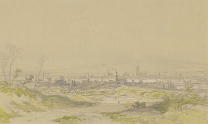 Frankfurt am Main vom vom Wendelsweg in Sachsenhausen aus gesehen