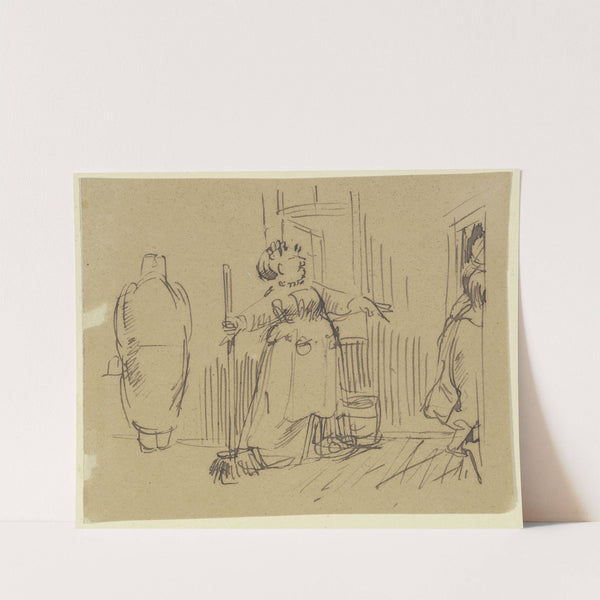 Frau Knopp beim Hausputz by Wilhelm Busch