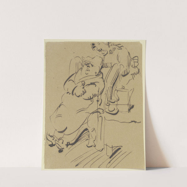 Frau Knopp redet ihrem Mann gut zu by Wilhelm Busch