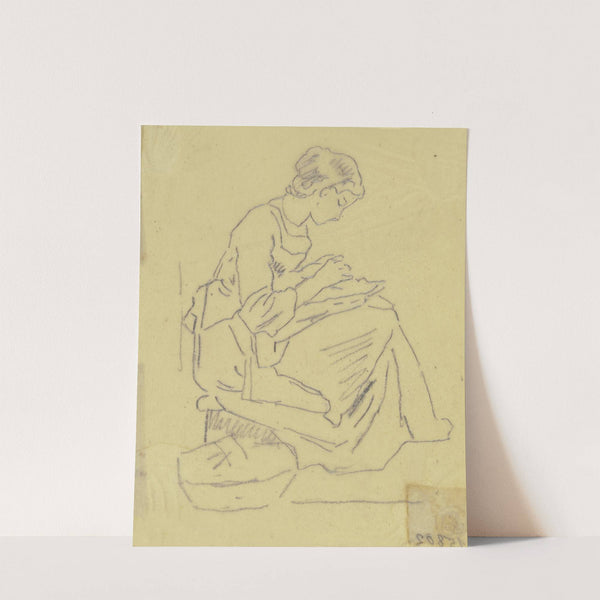 Frau mit Handarbeit by Philipp Rumpf