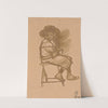 Frau mit Hut, auf einem Stuhl sitzend by Hermann Lismann