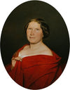 Frau mit lachsrotem Umhang