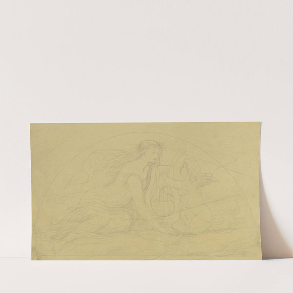 Frau mit Leier spielendem Putto by Victor Müller