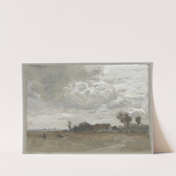 Frau mit Ziegen bei einem Gehöft by Philipp Röth