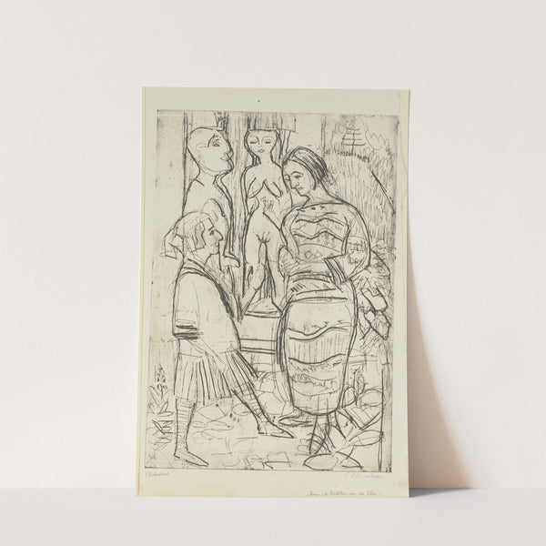 Frau und Mädchen vor der Türe (1923) by Ernst Ludwig Kirchner