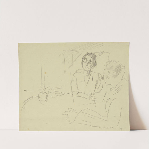 Frau und Mann an rundem Tisch sitzend (ca. 1916) by Max Beckmann