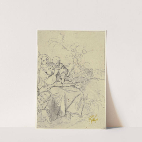 Frau von Kindern umgeben (Fragment) by Jakob Becker