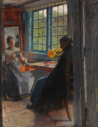 Frauen am Gartenfenster