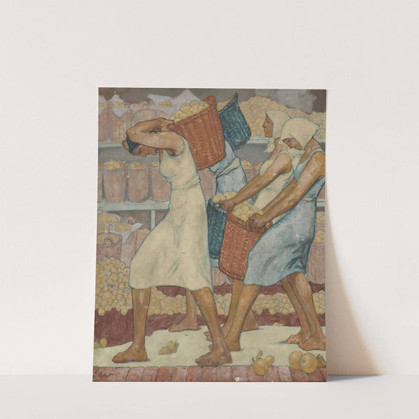 Frauen bei der Apfelernte by Fritz Erler