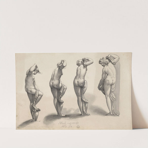 Frauenakt in vier Ansichten. Studien nach der Kleinen Venus (Kleine Badende) von Giambologna (1590) by Hans Bock the Elder