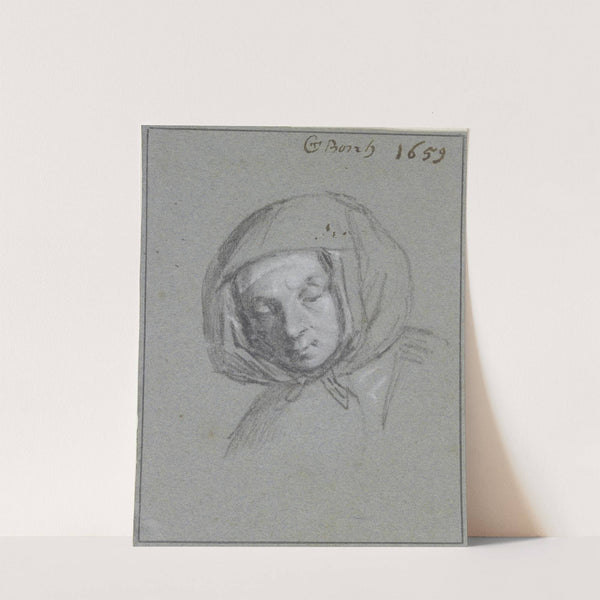 Frauenkopf mit einem Kopftuch by Gerard ter Borch