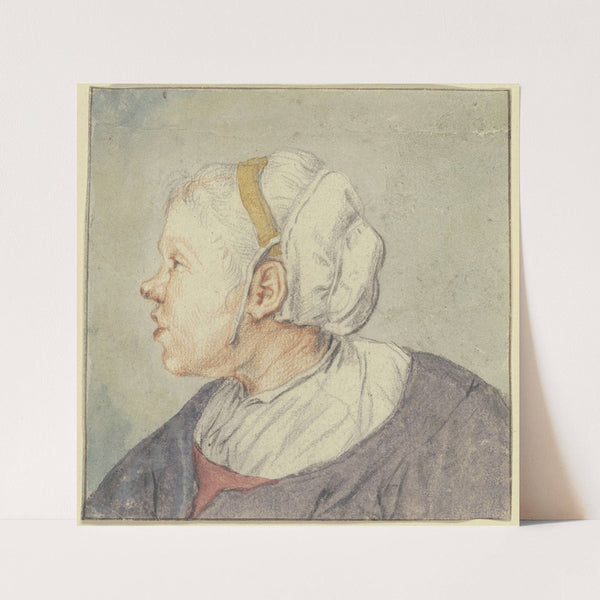 Frauenkopf mit einer kleinen Haube by Cornelis Dusart