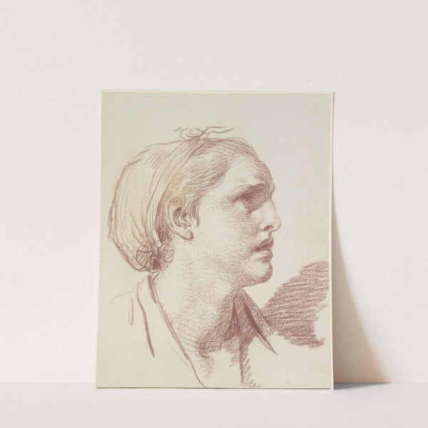 Frauenkopf mit eingebundenen Haaren im Profil nach rechts by Jean-Baptiste Greuze