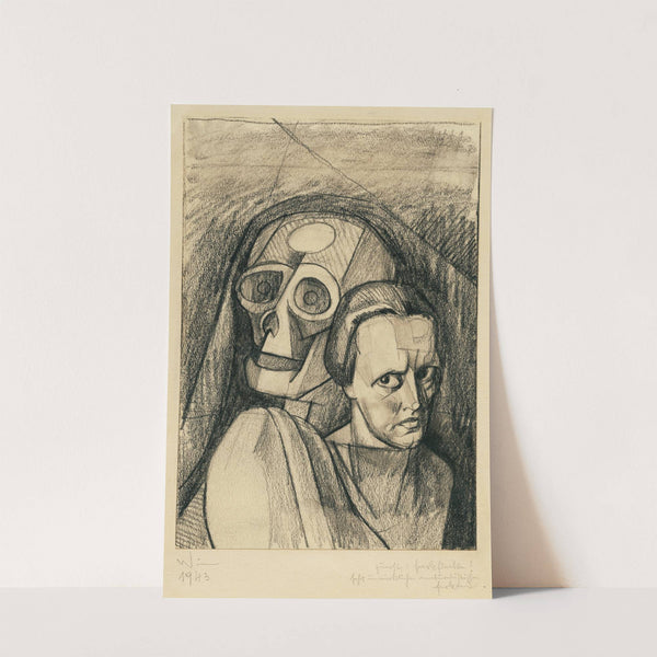 Frauenporträt mit Totenkopf by Karl Wiener