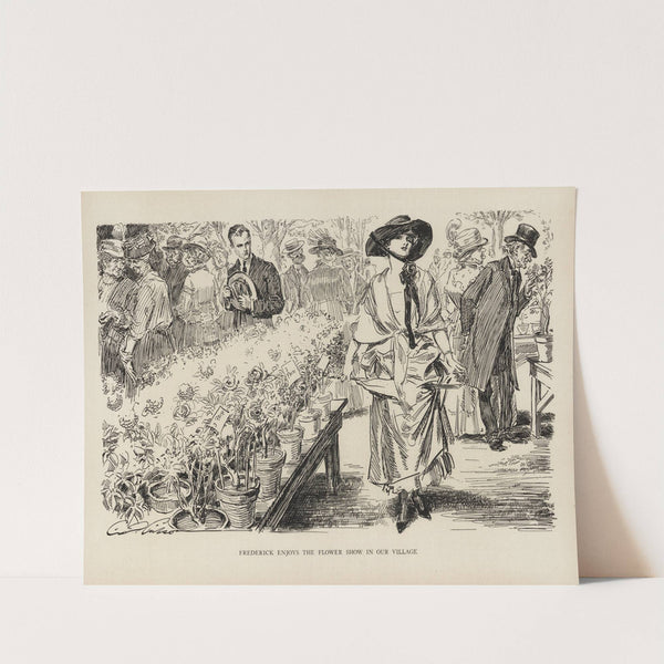 Frederick enjoys the flower show in our village (1916) by Charles Dana Gibson