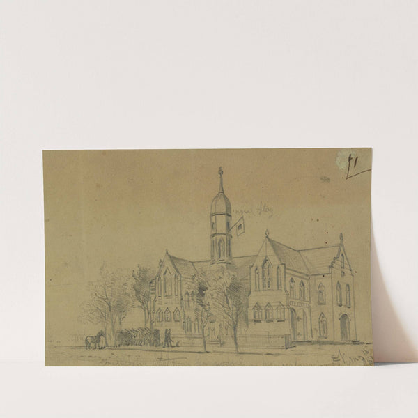 Fredericksburg Court House now occupied by our troops as a barracks and by the signal corps by Edwin Forbes