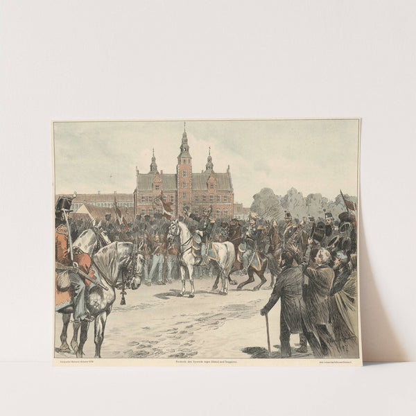 Frederik den Syvende tager afsked med tropperne. (Frederik VII bids farewell to the troops) by Karl Hansen Reistrup