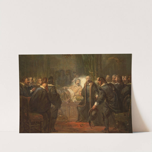 Frederik Hendrik voelt zijn einde naderen en neemt afscheid van de Staten, Anno 1647 by Barend Wijnveld