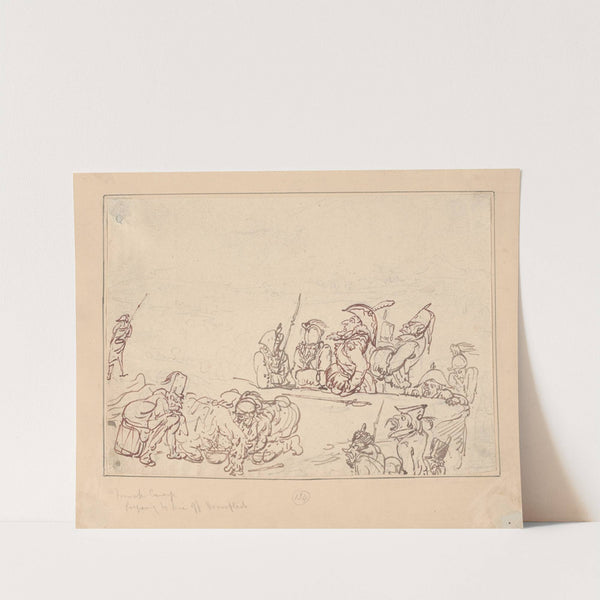 French camp preparing to dine off horseflesh (ca. 1780–1825) by Thomas Rowlandson