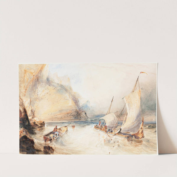 Fishing Boats off a Rocky Coast by William Callow