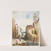 French Town, Buildings and River by Richard Parkes Bonington