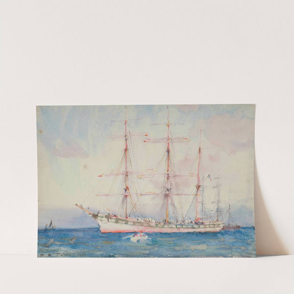 French Windjammer At Anchor Signed And Indistinctly (1900) by Henry Scott Tuke