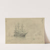 Frigate Cumberland, Newport News by Alfred Rudolph Waud