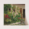 Front Garden with Blossoming Hollyhocks by Marie Egner