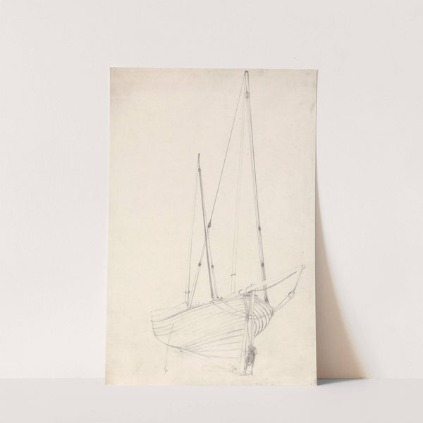 Front View of a Vessel with Masts by Cornelius Varley