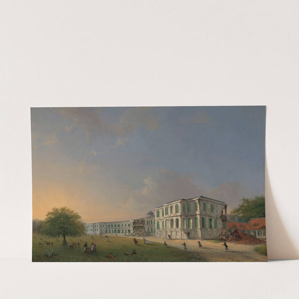 Front View of Buitenzorg Palace during the Earthquake of 10 October 1834 by Willem Troost the younger