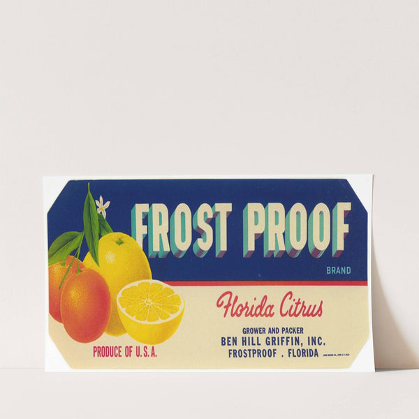 Frost Proof Brand Citrus Label (1930-1950)
