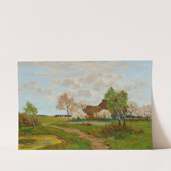 Frühsommerliche Landschaft mit Bauernkaten bei Ahrenshoop by Paul Müller-Kaempff