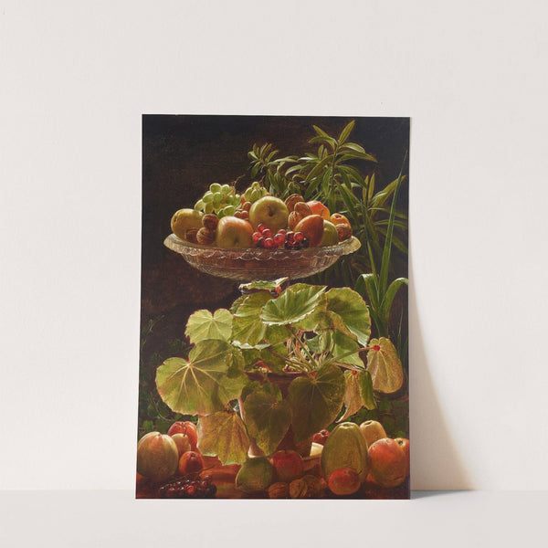 Fruit and Plants with a Crystal Bowl by Ferdinand Richardt