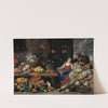 Fruit and Vegetable Market with a Young Fruit Seller (1650 – 1660) by Jan Van Kessel The Elder