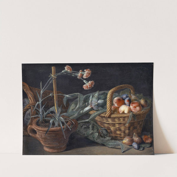 Fruit Basket And Pinks by Pieter Snyers