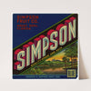 Fruit Label for Simpson – Blue (1930-1950)