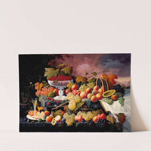 Fruit Still Life in a Landscape (circa 1862-1872) by Severin Roesen