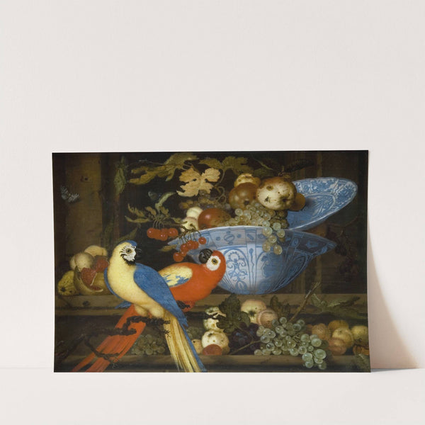 Fruit Still Life With Two Parrots (1623) by Balthasar van der Ast