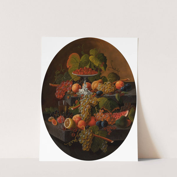 Fruit Still Life with Wine Glass and Compote by Severin Roesen