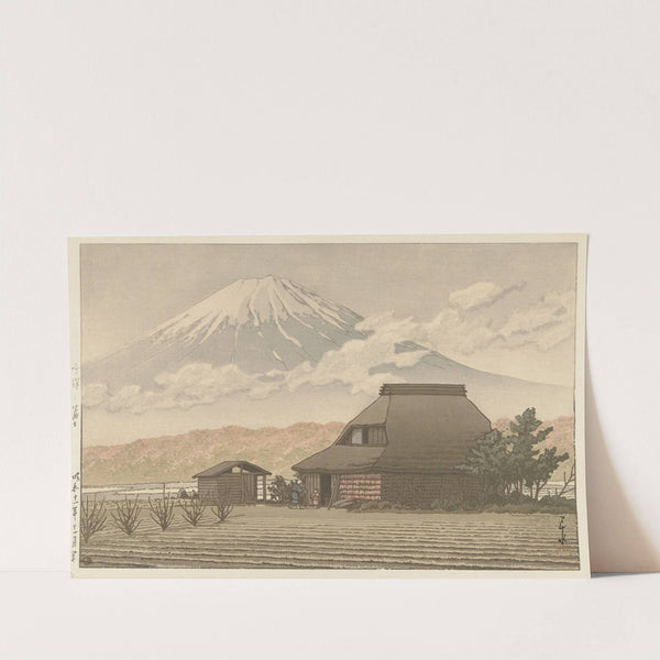 Fuji vanaf het dorp Narusawa (1936-11) by Kawase Hasui