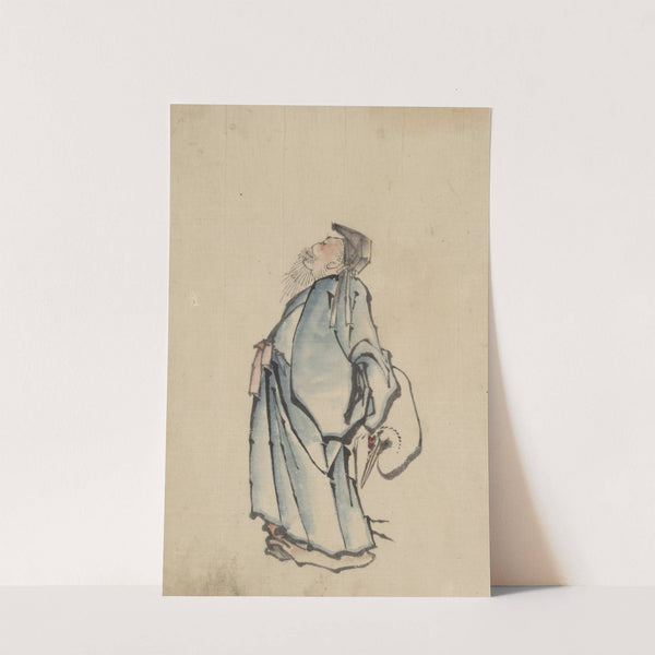 Fukurokuju, the god of wisdom, wealth, long life, and happiness, one of the seven lucky gods by Katsushika Hokusai