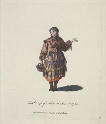 Full dress of a Kamtchadale in 1768. Kamtchadale dans sa plus grande Parûre. (1757-1772)