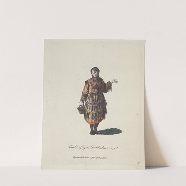 Full dress of a Kamtchadale in 1768. Kamtchadale dans sa plus grande Parûre. (1757-1772) by Charles Grignion