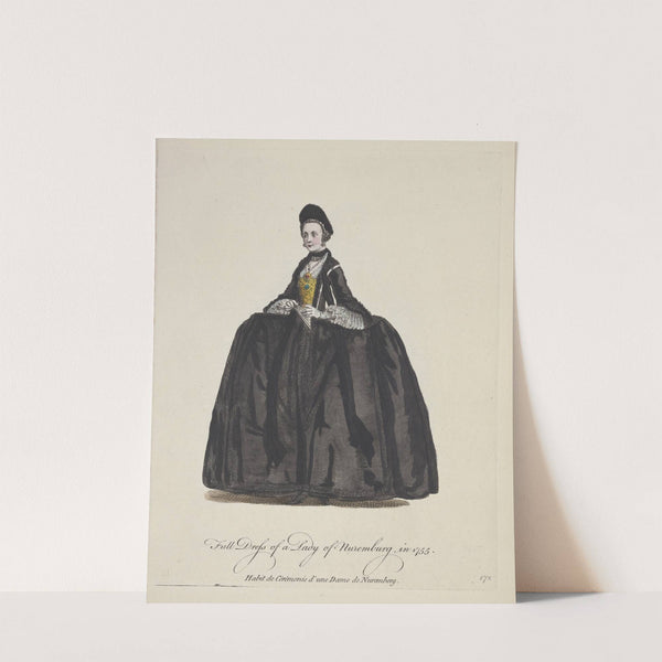 Full dress of a lady of Nuremburg in 1755. Habit de cérémonie d’une dame de Nuremberg. (1757-1772) by Charles Grignion