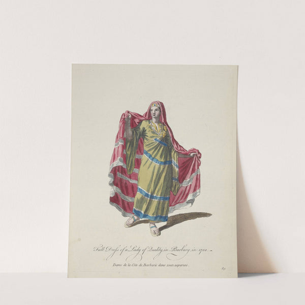 Full dress of a lady of quality in Barbary in 1700. Dame de la Côte de Barbarie dans tout saparure. (1757-1772) by Charles Grignion
