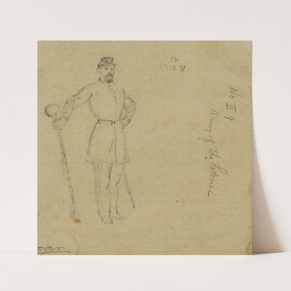 Full length portrait of officer (1860-1865) by Alfred Rudolph Waud