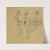 Full-length rear-view sketches of three soldiers (1860-1865) by Alfred Rudolph Waud