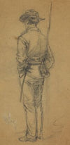 Full-length sketch of soldier