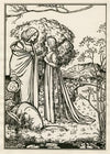 Full-page illustration of Ferdinand and Miranda from act 1, scene 2 of the Tempest (1900)